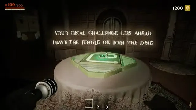 Invokyr how to play: board at the center displaying YOUR FINAL CHALLENGE LIES AHEAD and LEAVE THE JUNGLE OR JOIN THE DEAD