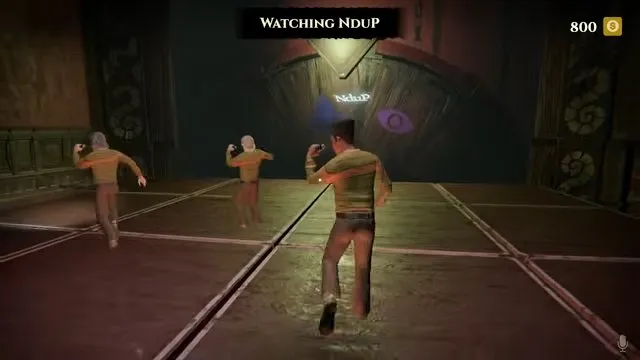 Invokyr how to play: players running across the symbol-tile floor toward the called safe position